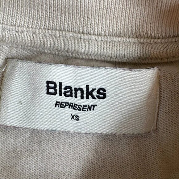 Represent Blank Sweater Men's Size XS Beige Tan Color 100% Cotton Mock Neck - Picture 5 of 10